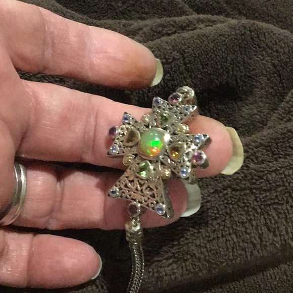 STERLING & 18K GEMSTONE 💎 BRACELET - Picture 2 of 7